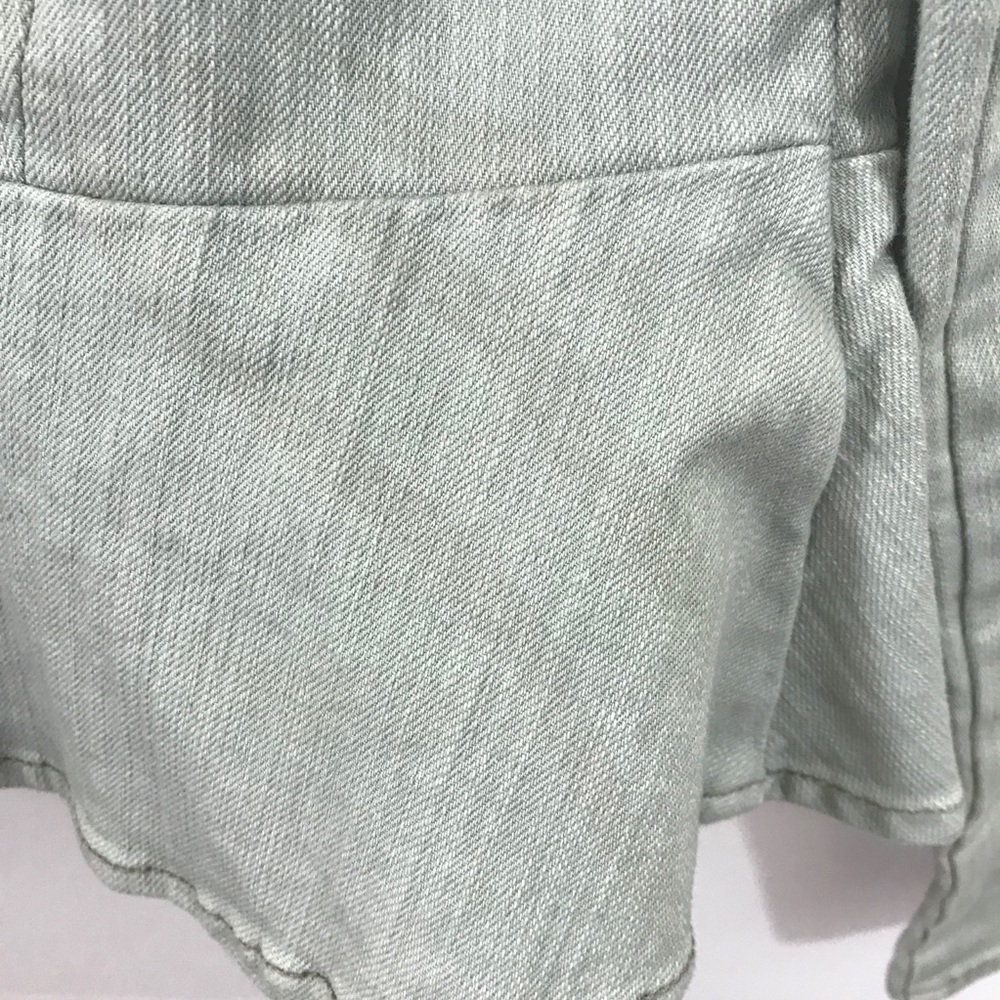Free People Peplum denim Moto zip jacket. - Picture 7 of 10